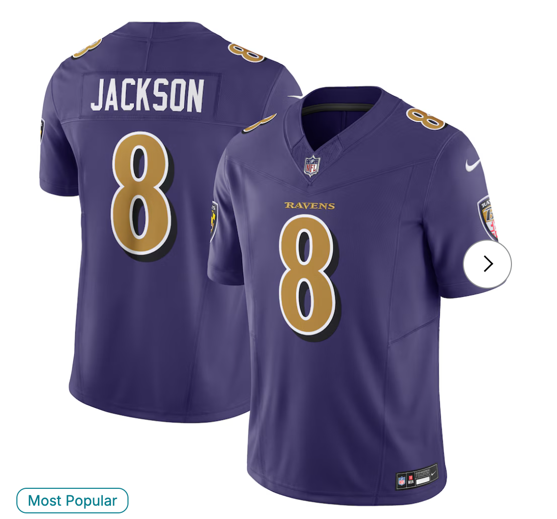 Lamar Jackson Baltimore Ravens NK Vapor F.U.S.E. Limited Jersey - Purple
