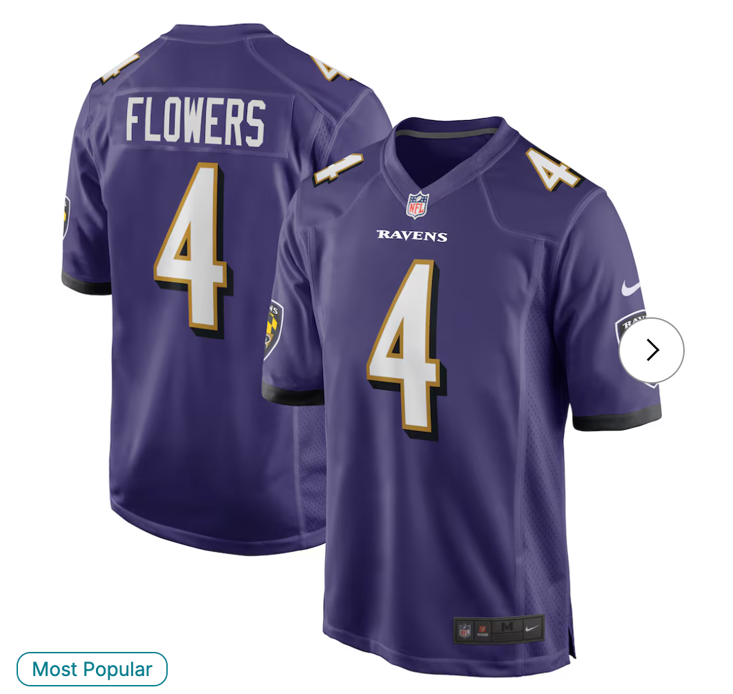 Zay Flowers Baltimore Ravens NK Game Jersey - Purple