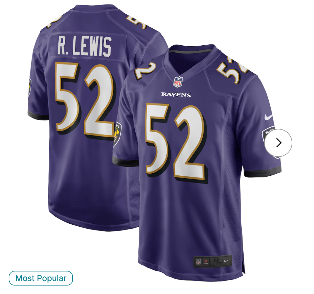 Ray Lewis Baltimore Ravens NK Retired Player Jersey - Purple