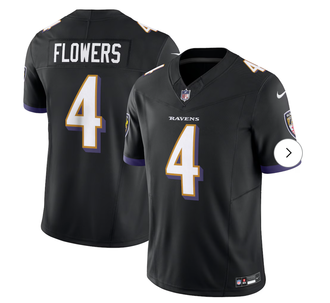 Zay Flowers Baltimore Ravens NK Alternate Vapor F.U.S.E. Limited Jersey - Black