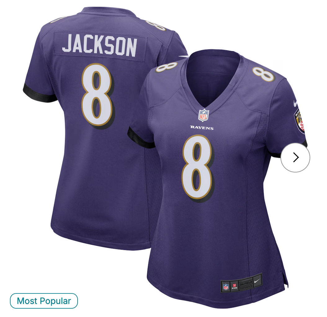 Lamar Jackson Baltimore Ravens Nike Women's Game Jersey - Purple