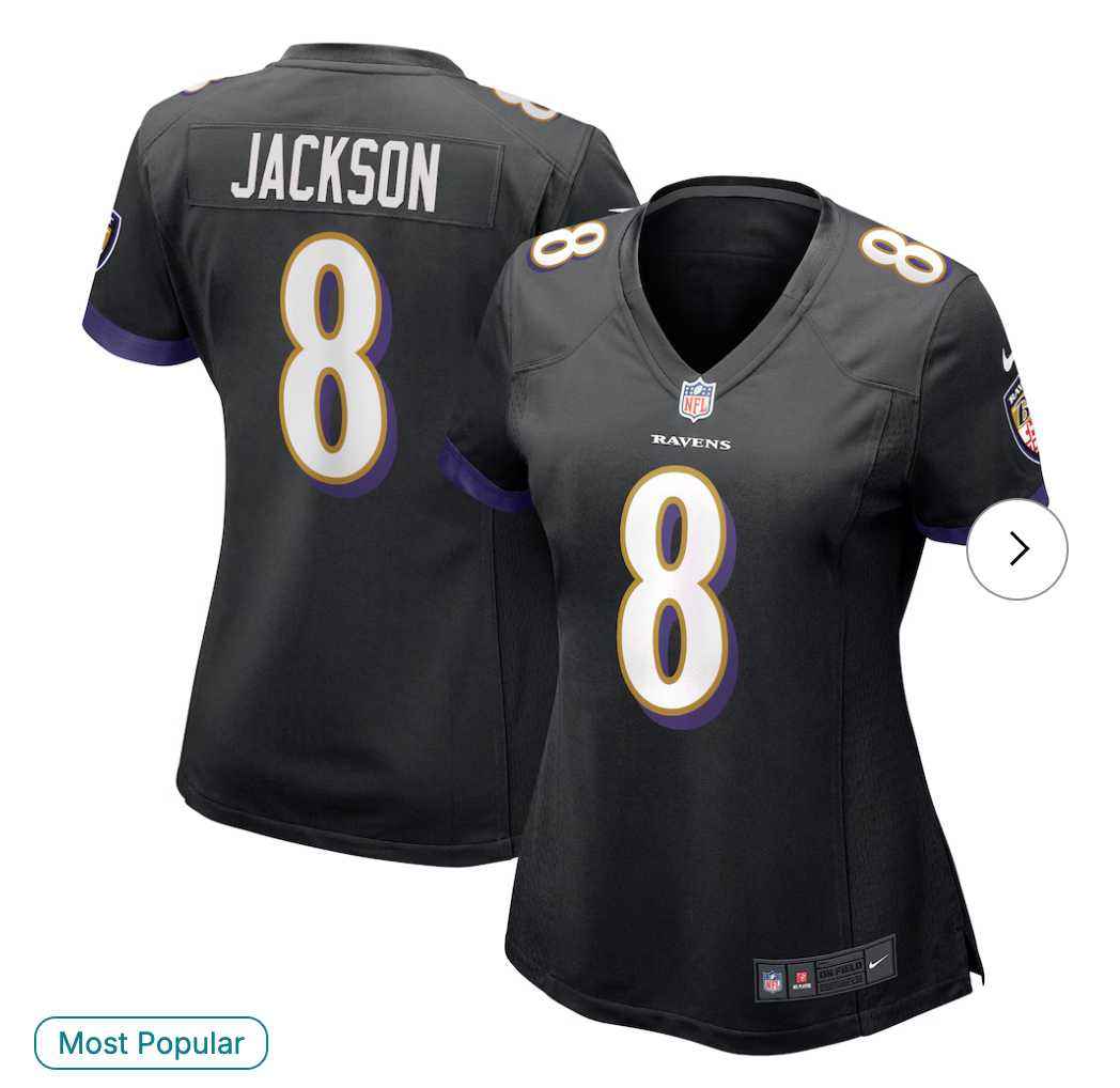 Lamar Jackson Baltimore Ravens NK Women's Alternate Game Jersey - Black