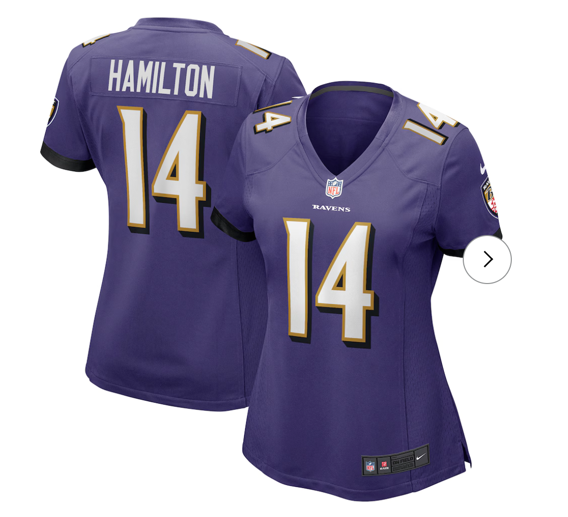 Lamar Jackson Baltimore Ravens NK Women's Alternate Game Jersey - Black (Copy)
