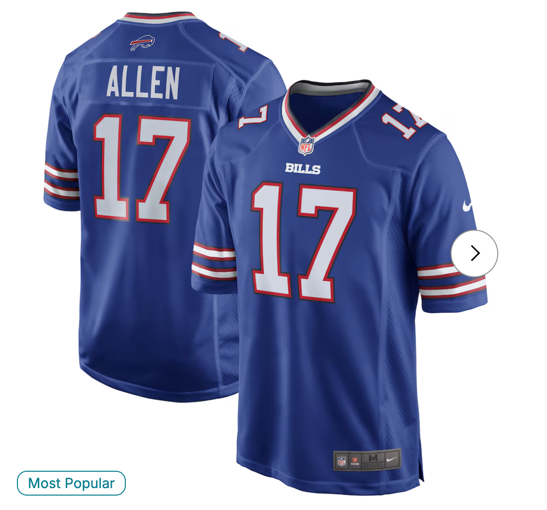 Josh Allen Buffalo Bills NK Team Game Player Jersey - Royal