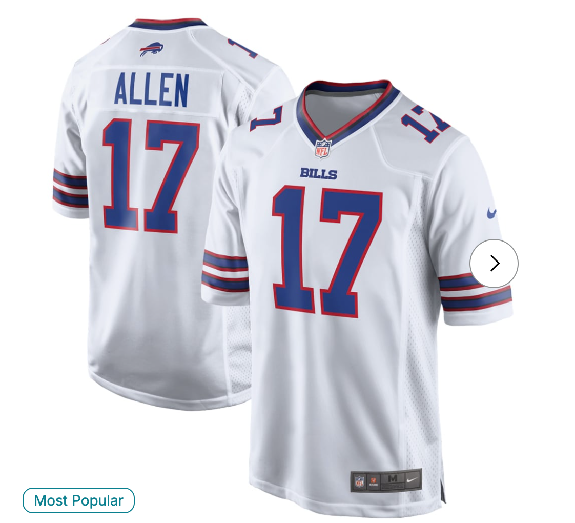 Josh Allen Buffalo Bills NK Game Player Jersey - White