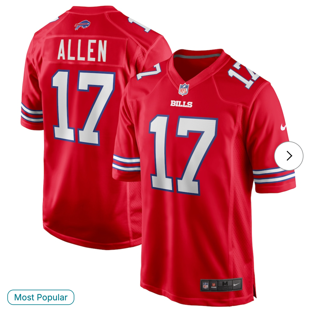 Josh Allen Buffalo Bills NK Alternate Game Player Jersey - Red