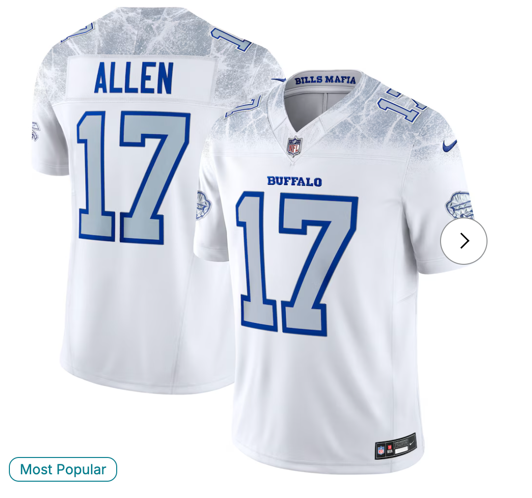 Josh Allen Buffalo Bills NK 2025 Rivalries Collection Limited Jersey - White