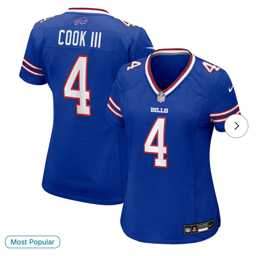 James Cook III Buffalo Bills NK Women's Team Game Jersey - Royal