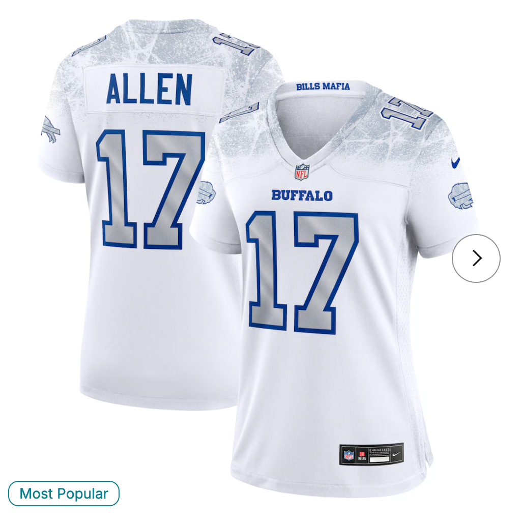 Josh Allen Buffalo Bills Nike Women's 2025 Rivalries Collection Game Jersey - White