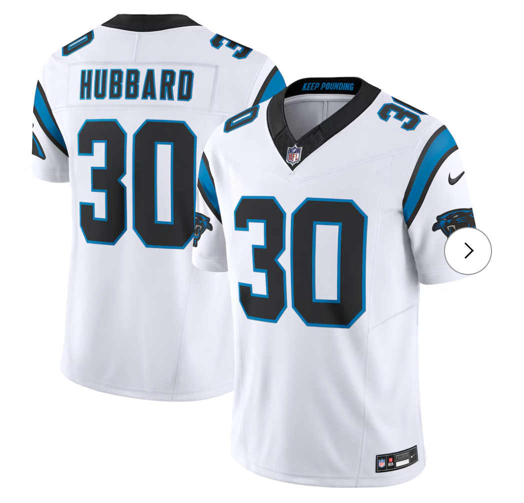 Chuba Hubbard Carolina Panthers NK Vapor F.U.S.E. Limited Jersey - White