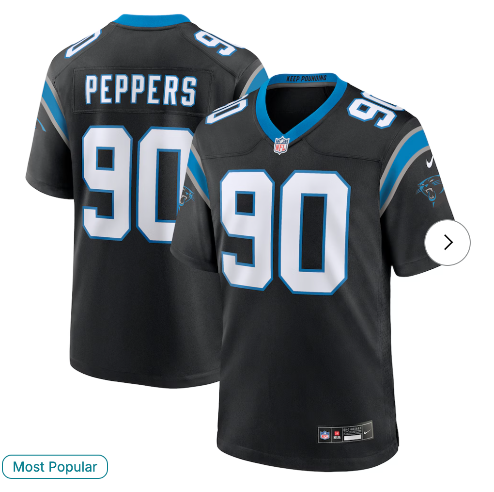 Julius Peppers Carolina Panthers NK Retired Player Game Jersey - Black