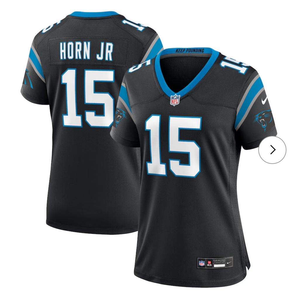 Jimmy Horn Jr Carolina Panthers NK Women's Team Game Jersey - Black