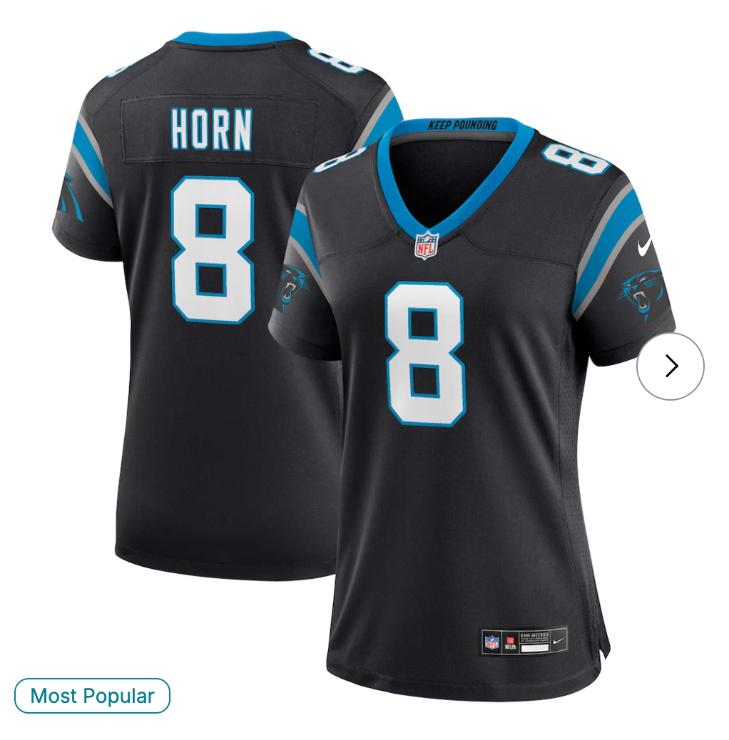 Jaycee Horn Carolina Panthers NK Women's Player Jersey - Black