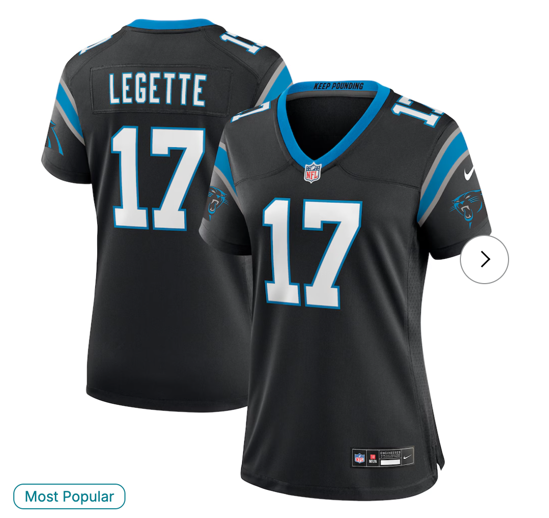 Xavier Legette Carolina Panthers NK Women's Game Jersey - Black