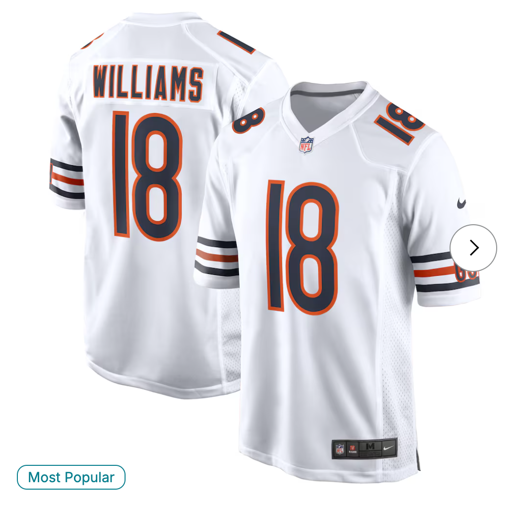 Caleb Williams Chicago Bears NK Vapor F.U.S.E. Limited Jersey - White