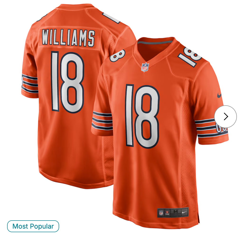 Caleb Williams Chicago Bears NK Alternate Player Game Jersey - Orange