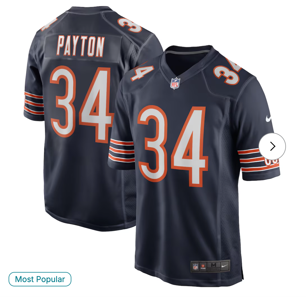 Walter Payton Chicago Bears NK Game Retired Player Jersey - Navy