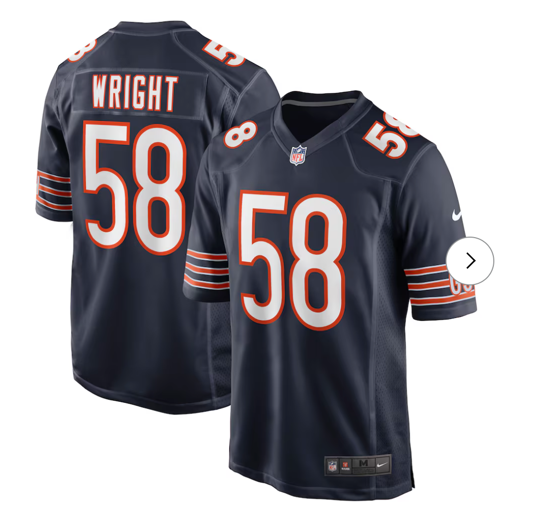 Darnell Wright Chicago Bears NK Game Jersey - Navy
