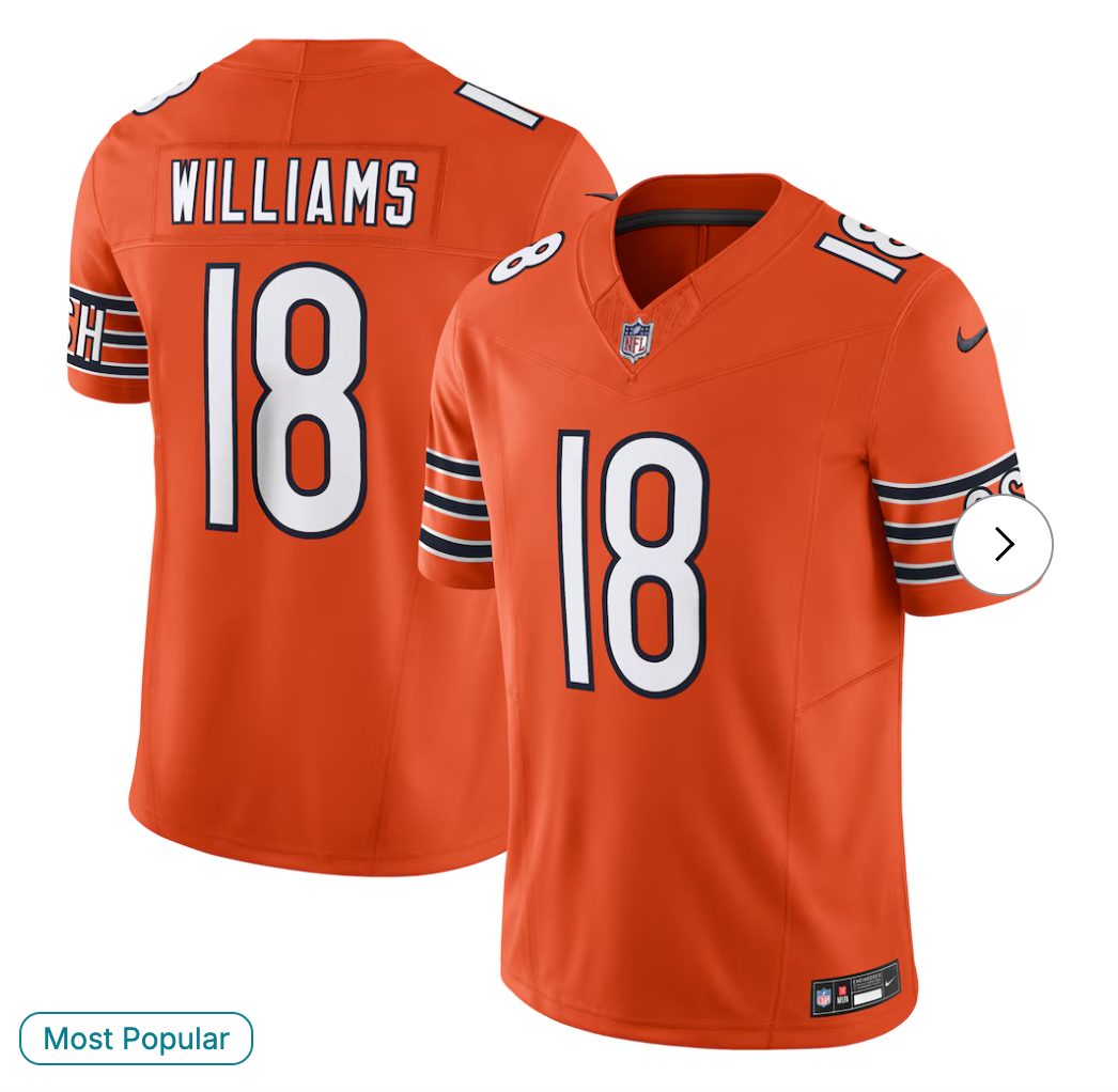 Caleb Williams Chicago Bears NK Vapor F.U.S.E. Limited Jersey - Orange