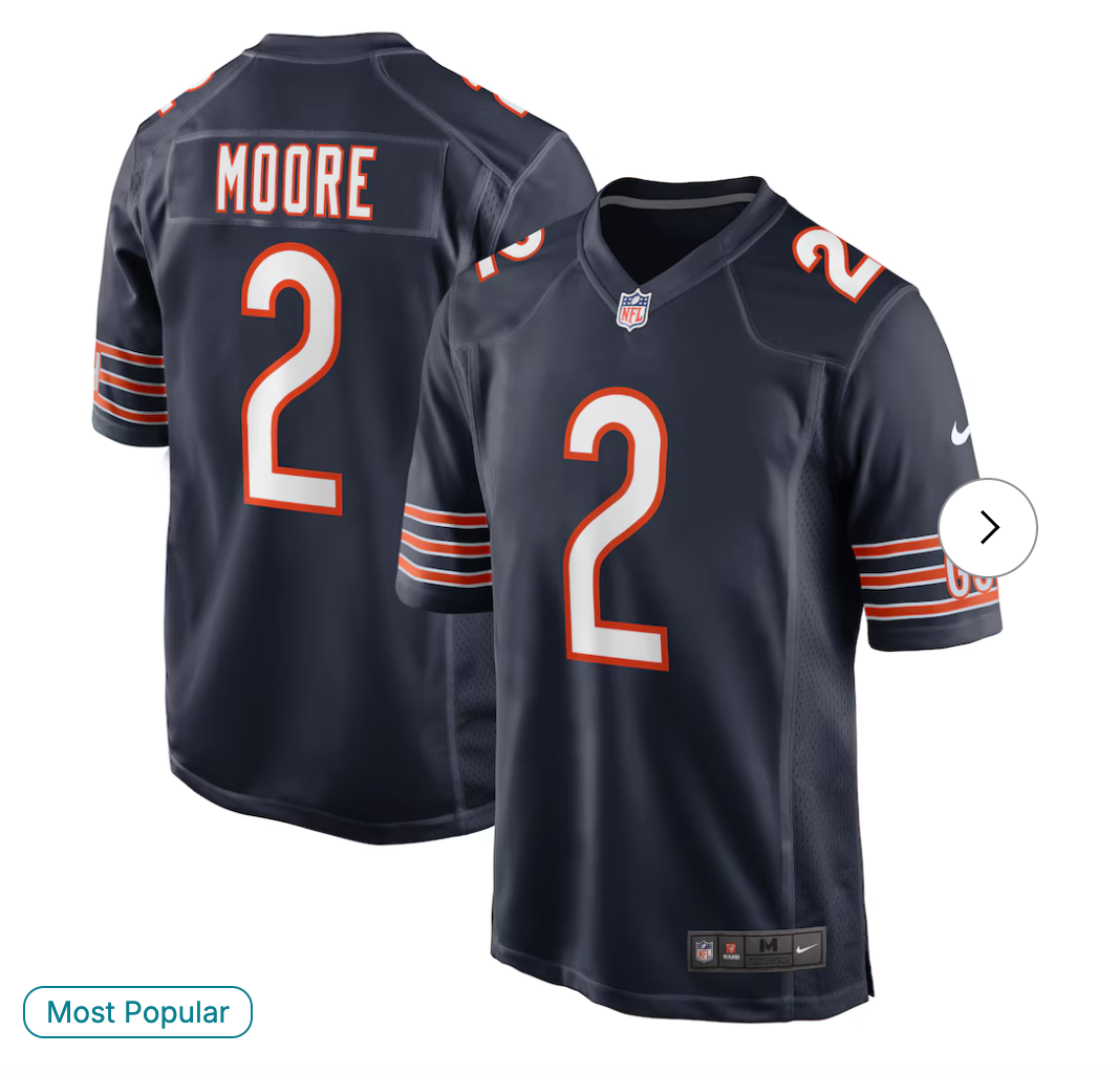 D.J. Moore Chicago Bears NK Team Color Game Jersey - Navy