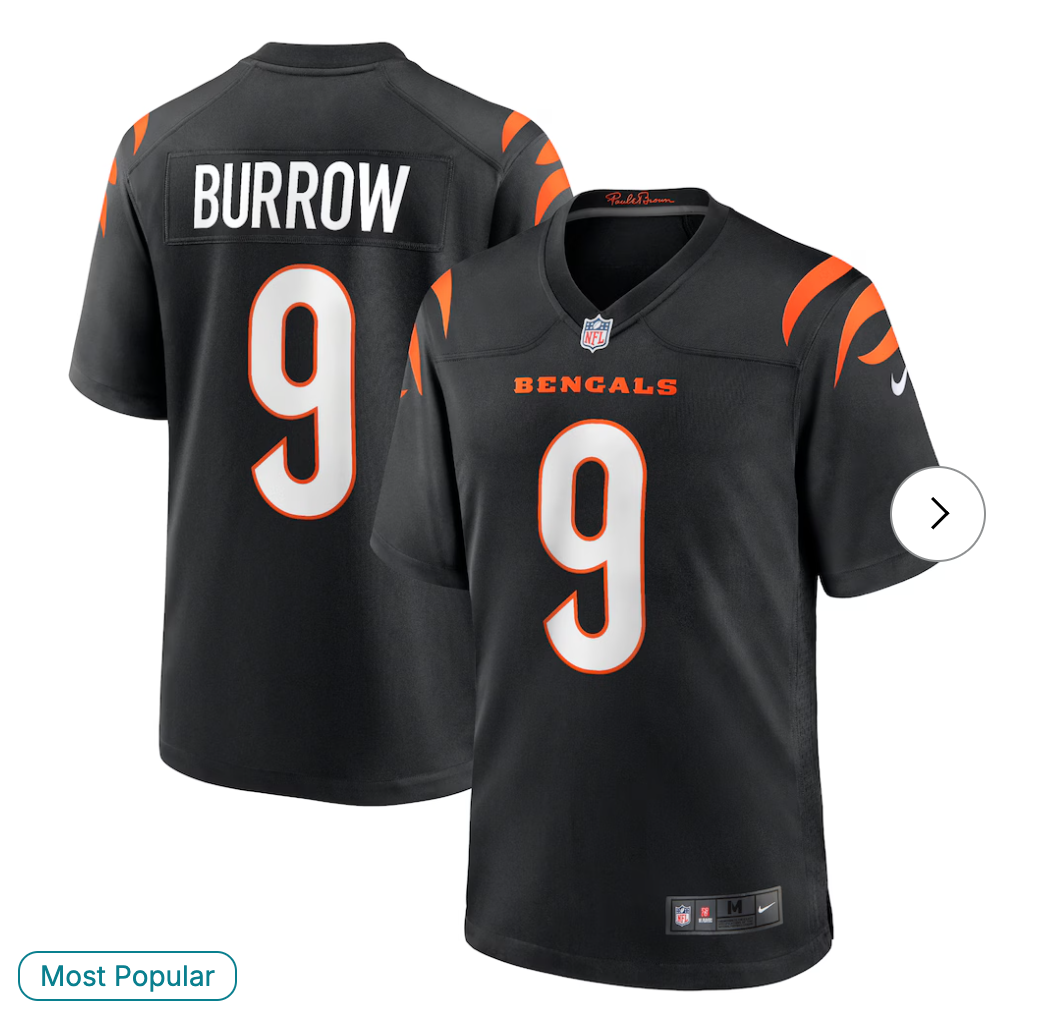 Joe Burrow Cincinnati Bengals NK Player Game Jersey - Black