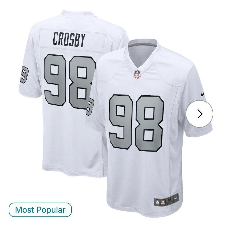 Maxx Crosby Las Vegas Raiders Nike Alternate Game Jersey - White