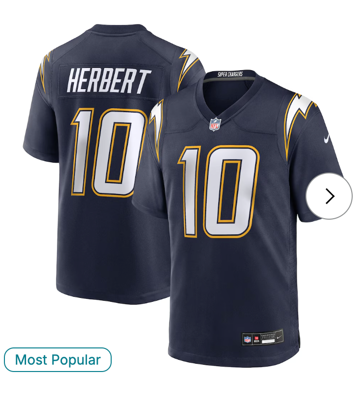 Justin Herbert Los Angeles Chargers Nike Alternate Super Chargers Game Player Jersey - Navy