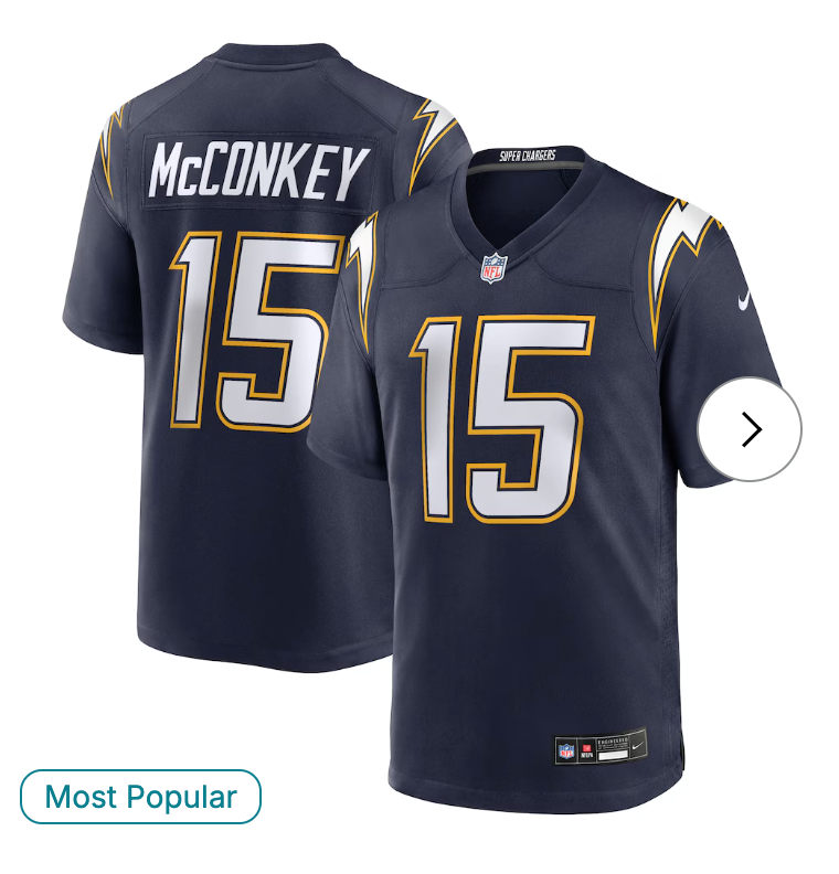 Ladd McConkey Los Angeles Chargers Nike Alternate Super Chargers Game Player Jersey - Navy
