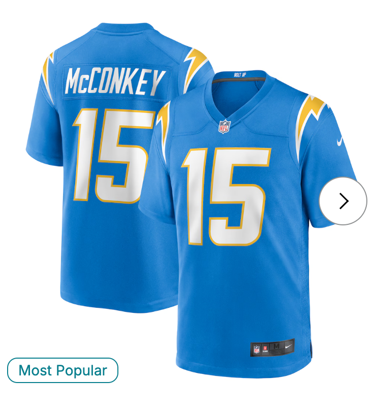Ladd McConkey Los Angeles Chargers Nike Player Game Jersey - Powder Blue