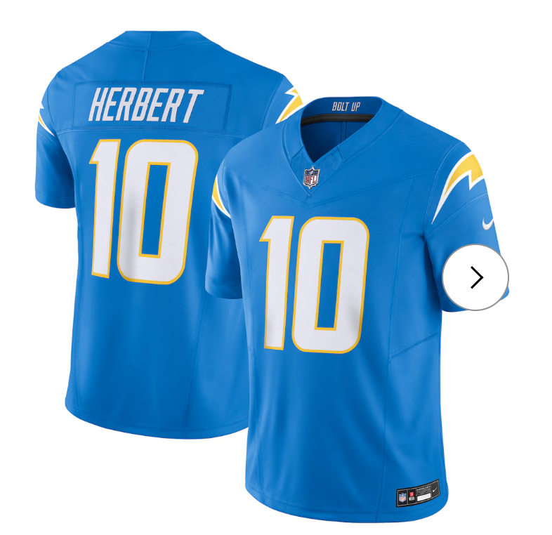 Justin Herbert Los Angeles Chargers Nike Vapor F.U.S.E. Limited Jersey - Powder Blue