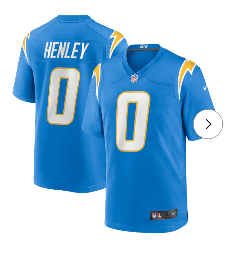 Daiyan Henley Los Angeles Chargers Nike Team Game Jersey - Powder Blue