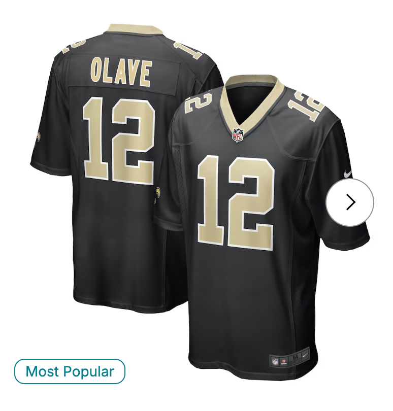 Chris Olave New Orleans Saints Nike Player Game Jersey - Black