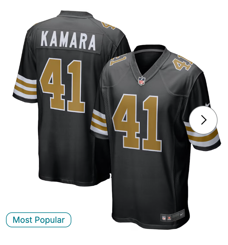 Alvin Kamara New Orleans Saints Nike Alternate Game Jersey - Black