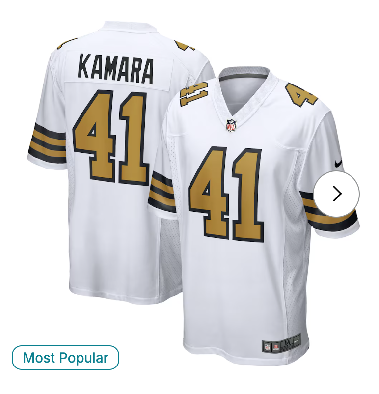 Alvin Kamara New Orleans Saints Nike Alternate Game Jersey - White