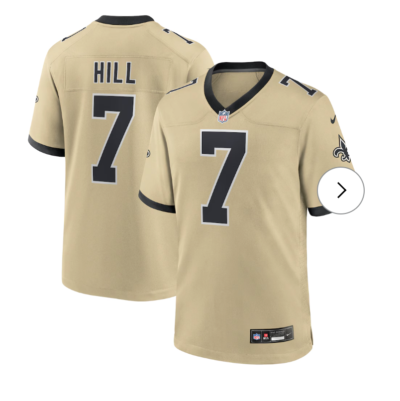 Taysom Hill New Orleans Saints Nike Gameday Golds Alternate Game Player Jersey - Gold