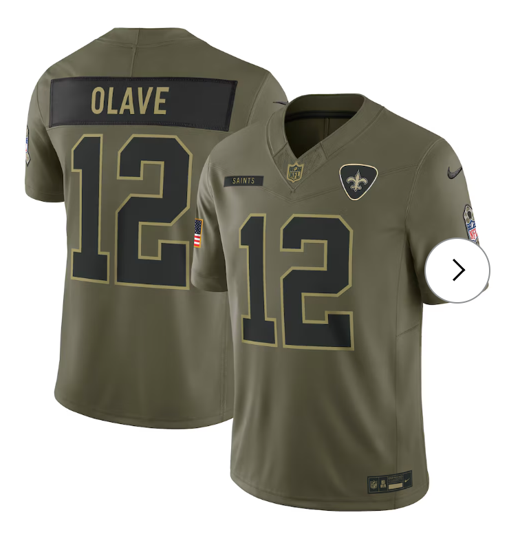 Chris Olave New Orleans Saints Nike 2025 Salute to Service Limited Jersey - Olive