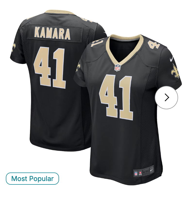 Alvin Kamara New Orleans Saints Nike Women's Game Jersey - Black