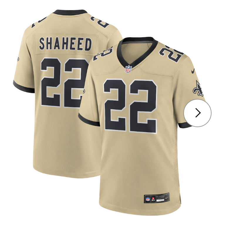 Rashid Shaheed New Orleans Saints Nike Gameday Golds Alternate Game Player Jersey - Gold