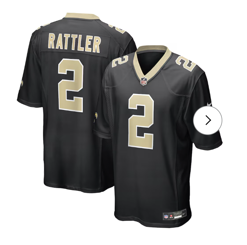 Spencer Rattler New Orleans Saints Nike Team Game Jersey - Black
