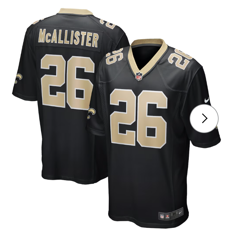 Deuce McAllister New Orleans Saints Nike Game Retired Player Jersey - Black