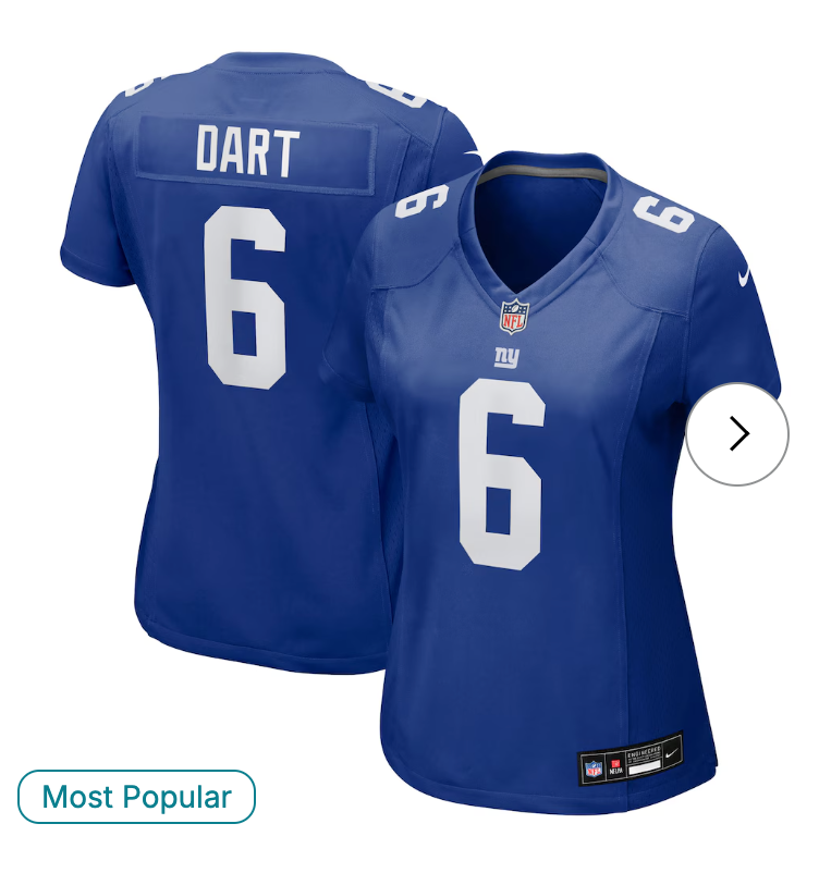 Jaxson Dart New York Giants Nike Women's Team Game Jersey - Royal