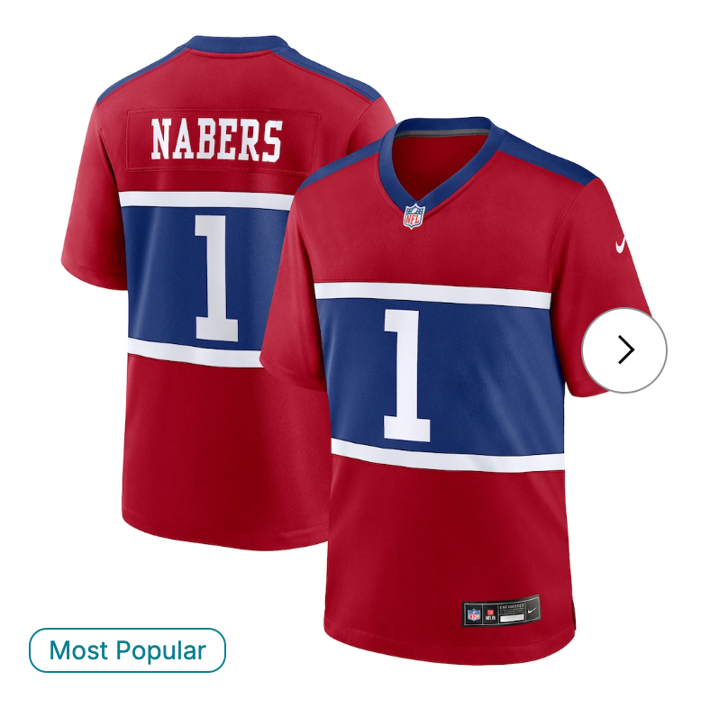 Malik Nabers New York Giants Nike Alternate Game Jersey - Century Red