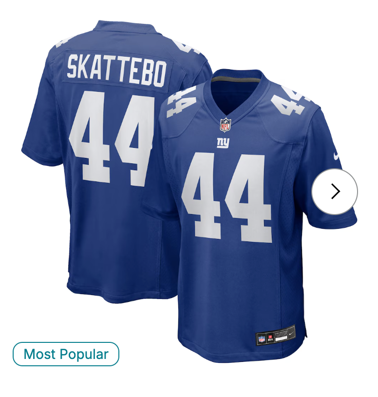 Cam Skattebo New York Giants Nike Team Game Player Jersey - Royal