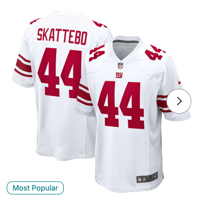 Cam Skattebo New York Giants Nike Game Jersey - White