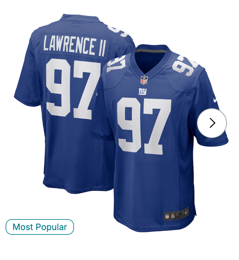 Dexter Lawrence II New York Giants Nike Team Game Player Jersey - Royal