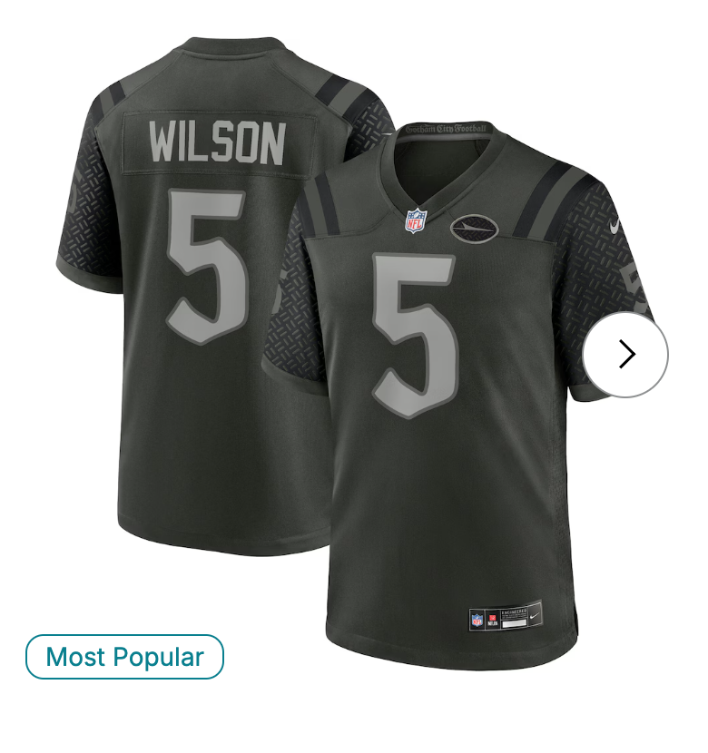 Garrett Wilson New York Jets Nike 2025 Rivalries Collection Game Jersey - Gotham Green