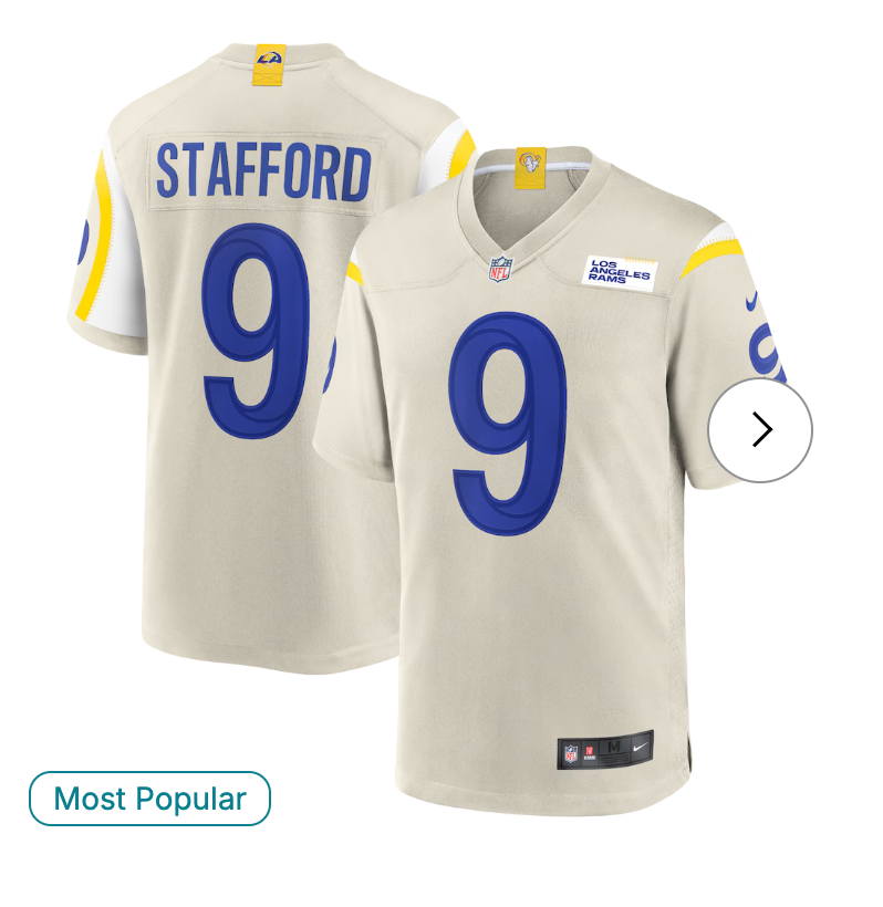 Matthew Stafford Los Angeles Rams Nike Game Jersey - Bone