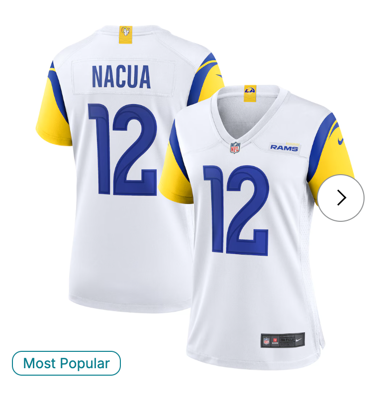 Puka Nacua Los Angeles Rams Nike Women's Game Player Jersey - White
