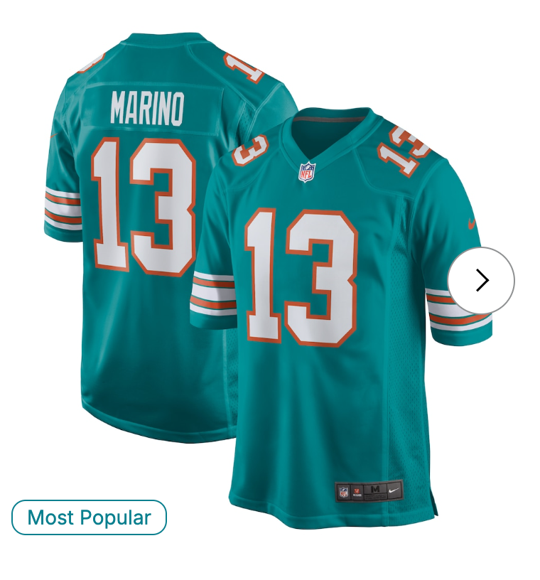 Dan Marino Miami Dolphins Nike Retired Player Jersey - Aqua