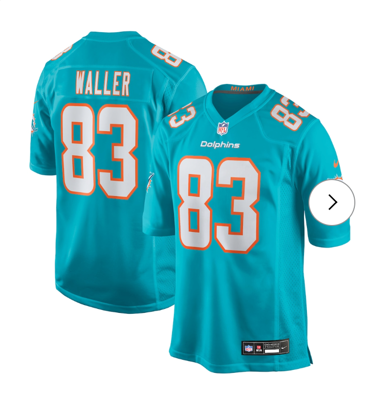Darren Waller Miami Dolphins Nike Team Game Jersey - Aqua